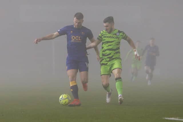 The game at Forest Green in January lasted just four minutes due to the fog.