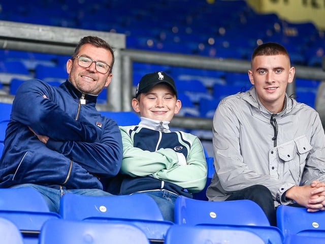 Mansfield Town fans enjoy the 3-0 win at Oldham Athletic.
