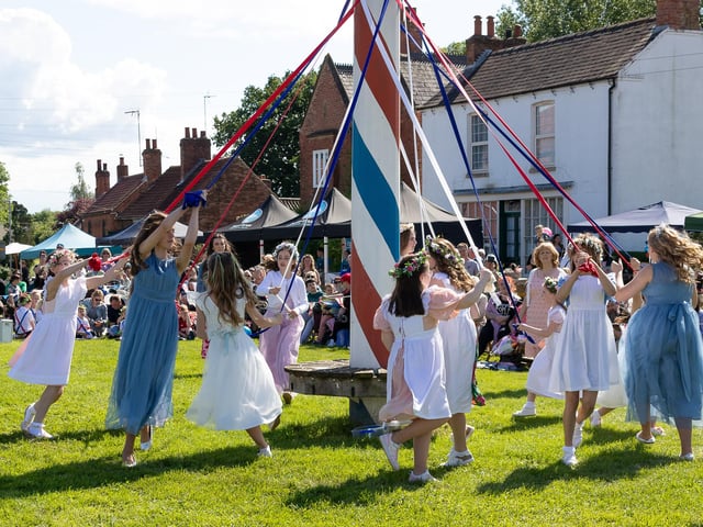 The intricate maypole dances were performed by local children as young as three-years-old