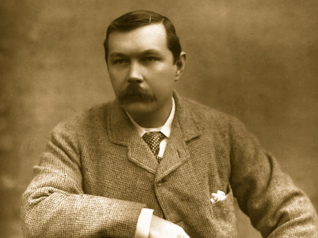 Author Sir Arthur Conan Doyle, creator of Sherlock Holmes