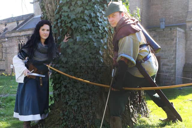 Robin Hood and Maid Marian, alias Rob Brackley and Katie Smart from the Sherwood Outlaws group, at the Warsop Old Hall Live Museum event.