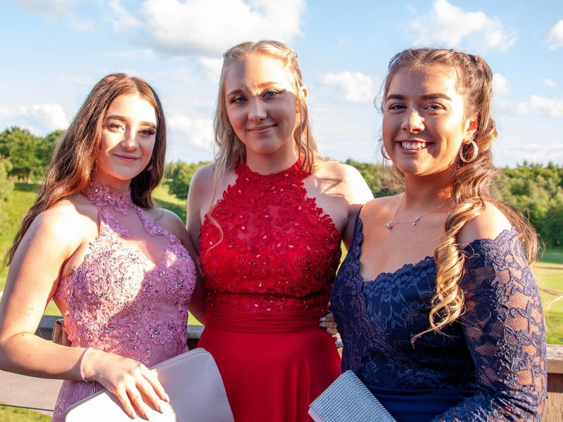 Samworth Church Academy students celebrated their annual Prom in glorious surroundings at the Rufford Park Golf and Country Club. Katy Grundy, Mia Cornell and Ellie Paterson.