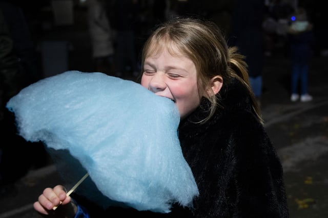 Ava, year 3, tucks into some candy floss