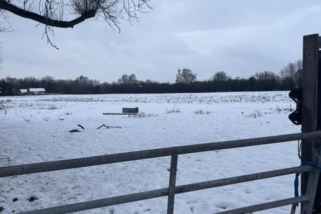 Kimberley farmland all covered with snow.