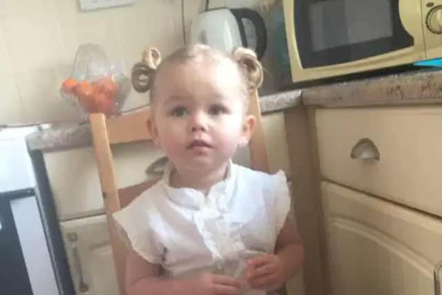 The tragic tot died in a fire on August 23