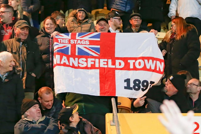 Mansfield Town fans ahead of the defeat to Leyton Orient