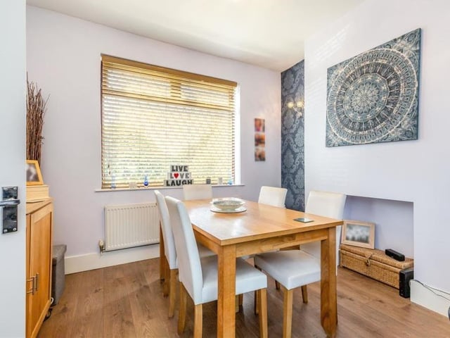 This cute dining area can be found at one end of the open-plan lounge/diner.