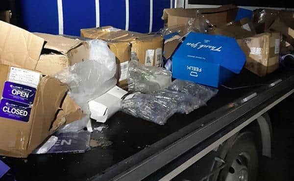 Photo of items seized - issued by Nottinghamshire Police.