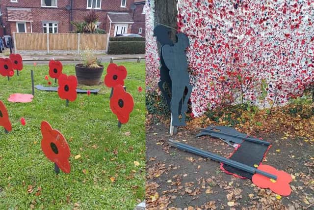 Police have launched a public appeal after a war memorial in Bilsthorpe was vandalised.