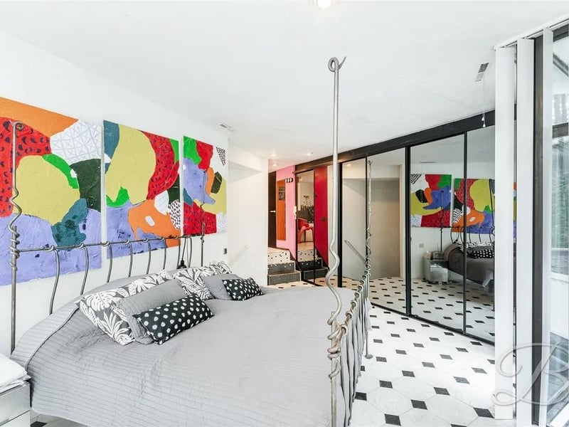One of three bedrooms in this unique property.