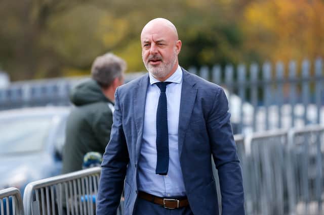 Scunthorpe manager Keith Hill arrives at the One Call Stadium. Photo by Chris Holloway/The Bigger Picture.media