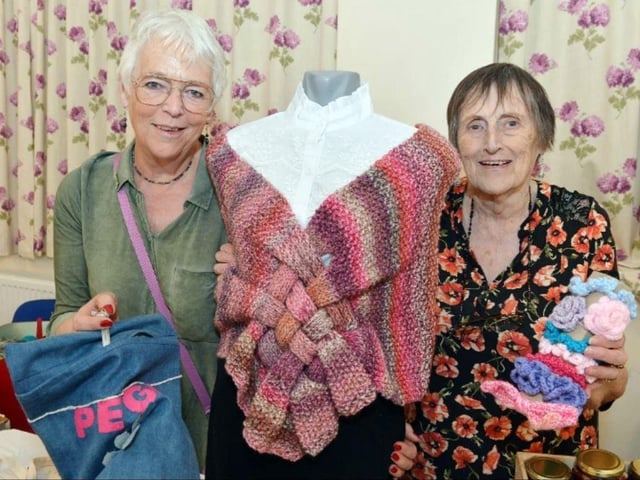 Rose and pauline from Alfreton WI on their stall at Ironville family fun day in 2019.
