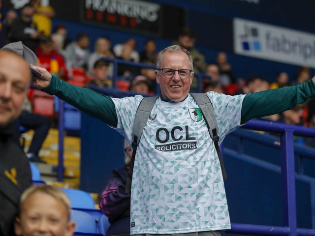 Stags fans at Bolton on Tuesday.