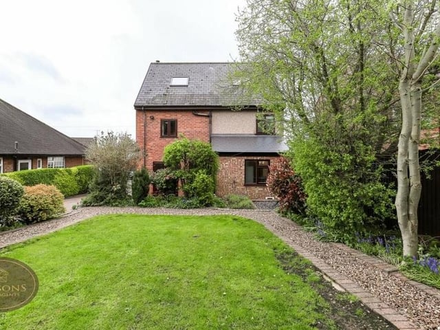 Here is a view of the back of the £475,000 family house, taken from the private and enclosed, south-facing rear garden.