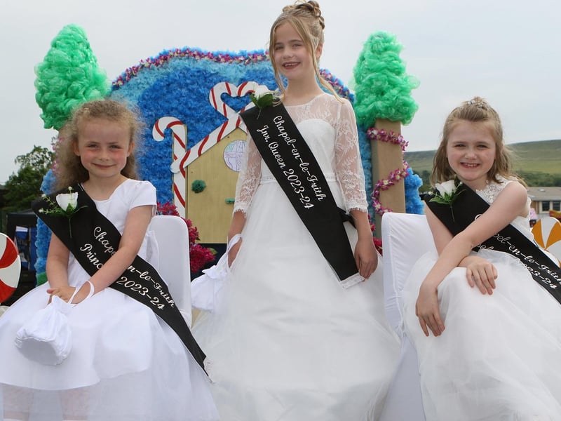 Chapel Carnival, this years new royalty, junior queen Faith Phillips with Isabelle Bancroft and Poppy Goodwin Smith.