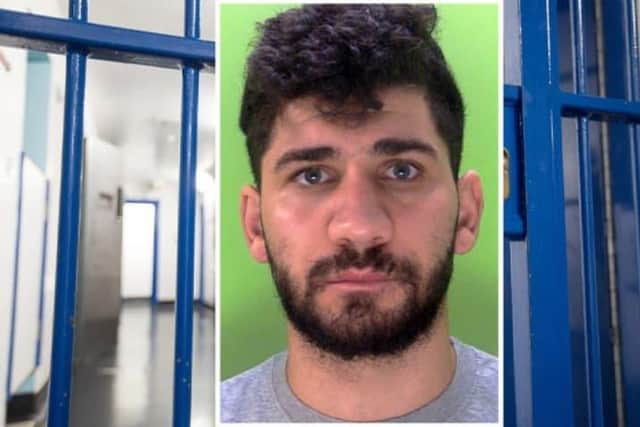 Marian Oprescu (pictured) was jailed for two years and three months, while Alexandra Radu had her sentence deferred. As she has not been jailed, police have not released her custody photograph.
