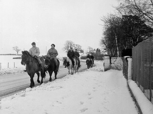 Pony trekkers from Woodhouselee Stables on West Linton Road in 1963