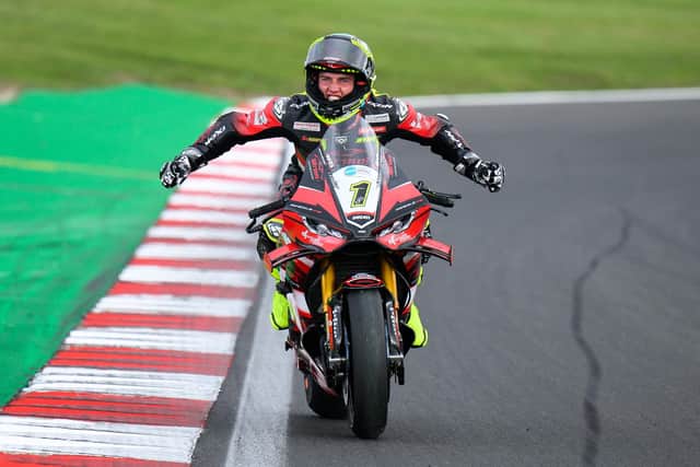 Kyle Ryde wins his third consecutive British Superbike Championship title at Brands Hatch.