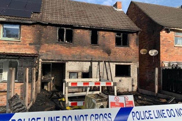 The aftermath of the terrifying fire at Claire White's family home in Rainworth.