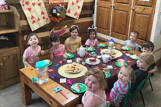 The children enjoyed an Alice in Wonderland themed tea party