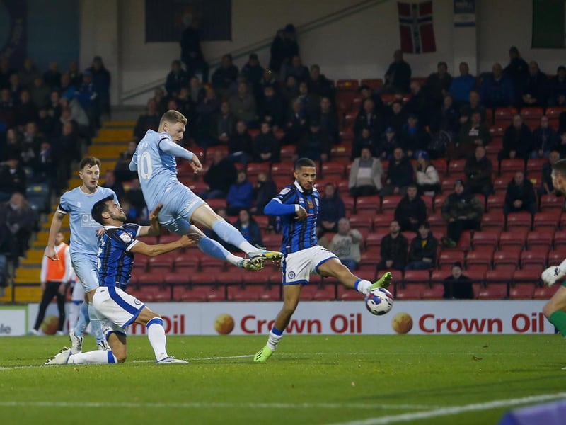 George Maris goes for goal.