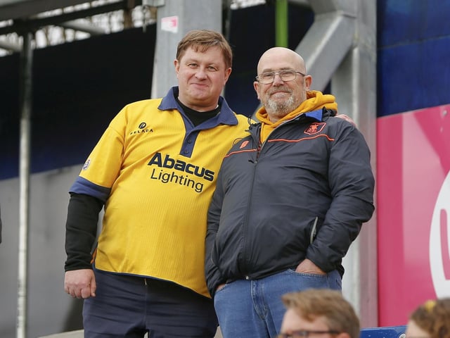 Mansfield Town fans ahead of kick-off at Stockport County.