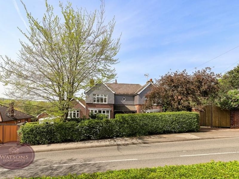 Returning to the front, this image shows how the £700,000 property stands proud on leafy Wagstaff Lane in the village of Jacksdale.