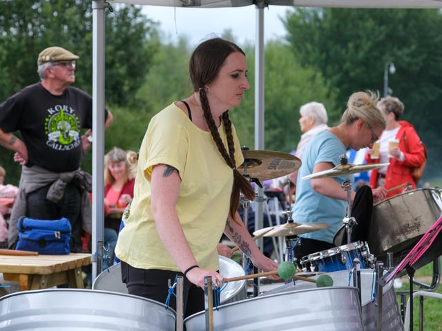 The Steel Harmonics steelband performed at the event.