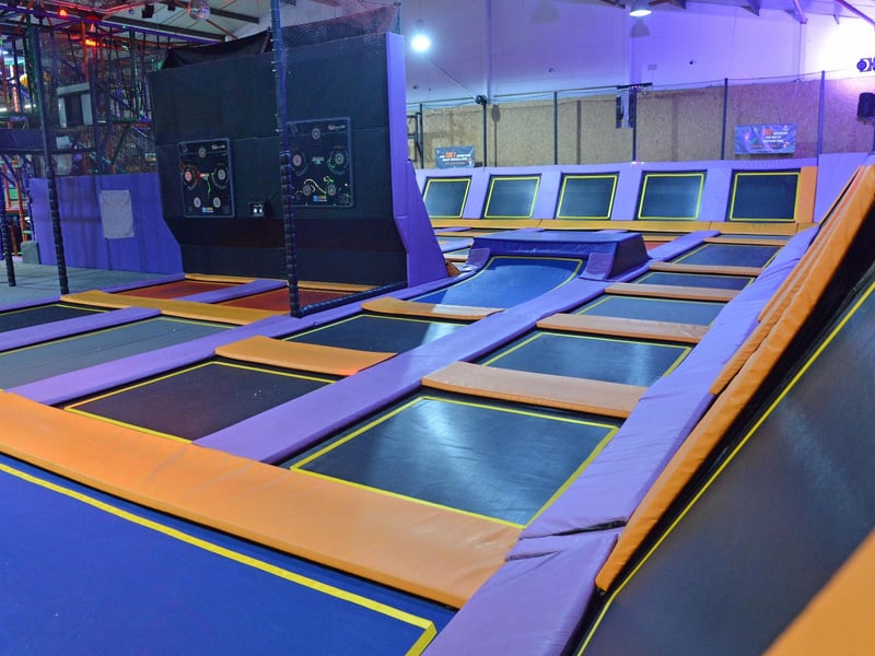 The former dedicated trampoline park still boasts a large trampoline area.