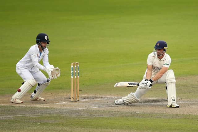 Harvey Hosein keeps wicket against Lancashire last season. Photo by Jan Kruger/Getty Images.