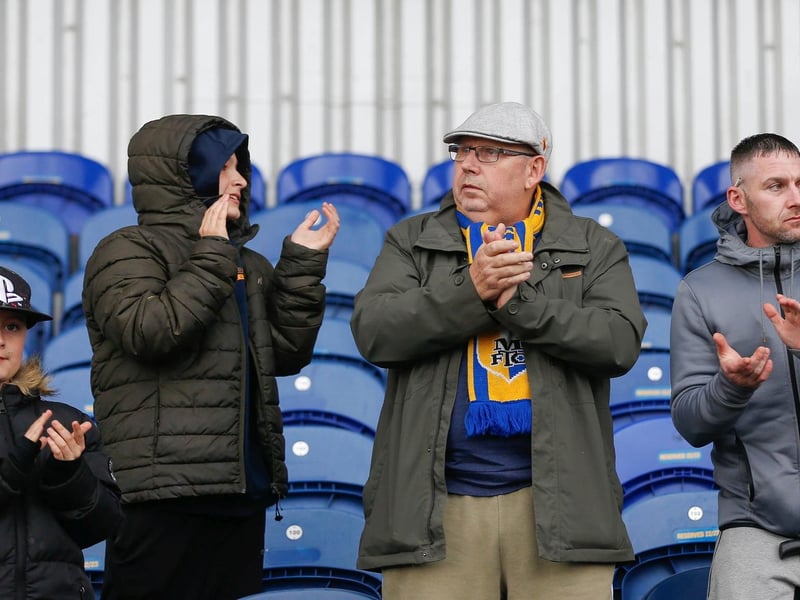 Mansfield Town fans at the last home game of the season.