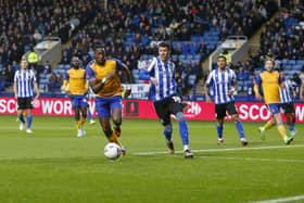 Lucas Akins on the attack at Sheffield Wednesday . Photo by Chris Holloway / The Bigger Picture.media