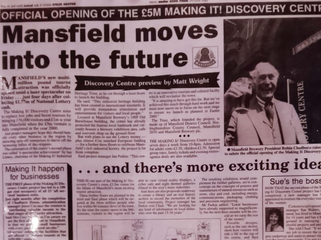 A page from your Chad in July 1999 detailing the new Make It Discovery Centre which was located in the brewery.