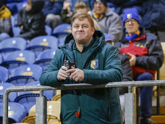 Mansfield Town fans at last night's defeat to Everton U21.
