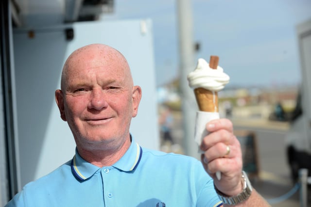 Steve Lowerson enjoying an ice cream.