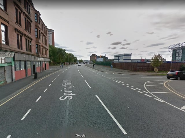 Mobile camera van on Springfield Road near Celtic Park, Glasgow