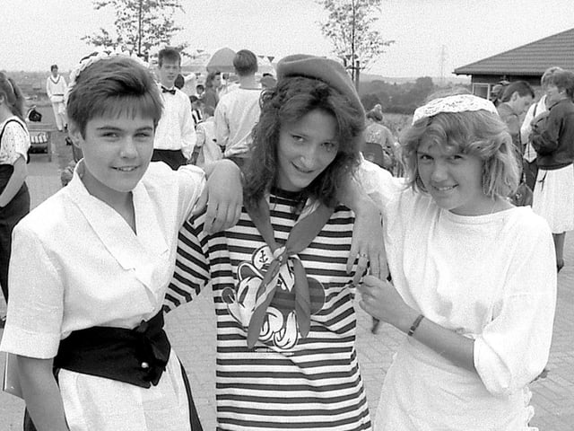 This trio take a breather during an event in Mansfield in 1989.