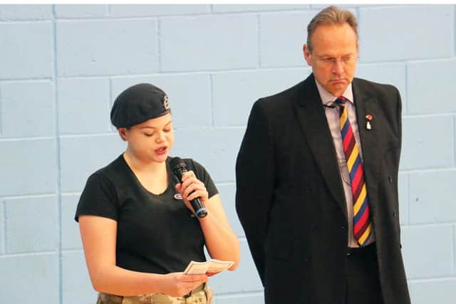 Extended Diploma UPS student Libby Heathcote gave a reading