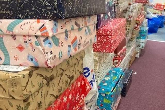 Stacks of presents ready for delivery across Broxtowe.