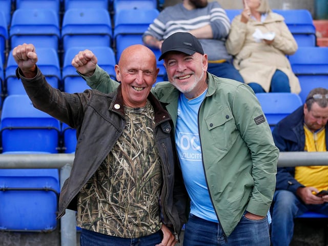 Mansfield Town fans ahead of kick-off at Boundary Park.