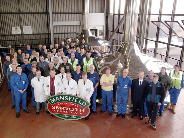 Mansfield Brewery's last working day, 2001. Mansfield Brewery, once a major local employer and brewer, was taken over by Wolverhampton & Dudley Breweries in 1999. Following the takeover, brewing operations were moved to Wolverhampton in 2002, and the Mansfield site was closed in 2001.