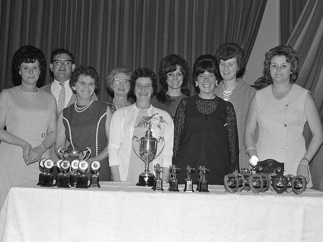 Trophies are handed out during a presentation evening in Blidworth in 1970.