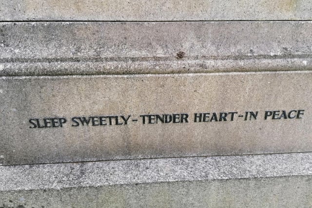 A simple message from the heart on this headstone at Abbotshall Church cemetery