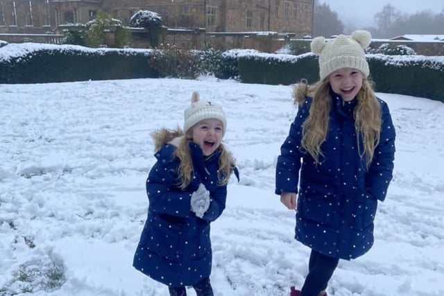 Family-run blog - The Morris Girls: family friendly events in and around Notts - shared this epic snowy photo of the girls enjoying the winter weather.