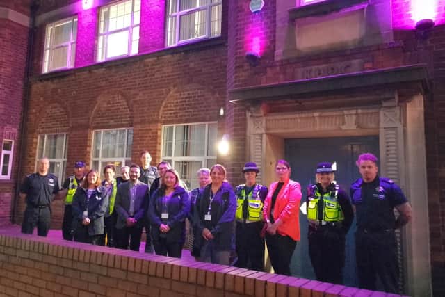 Ashfield Council has lit up Ada Lovelace House in Kirkby in white in support of White Ribbon Day