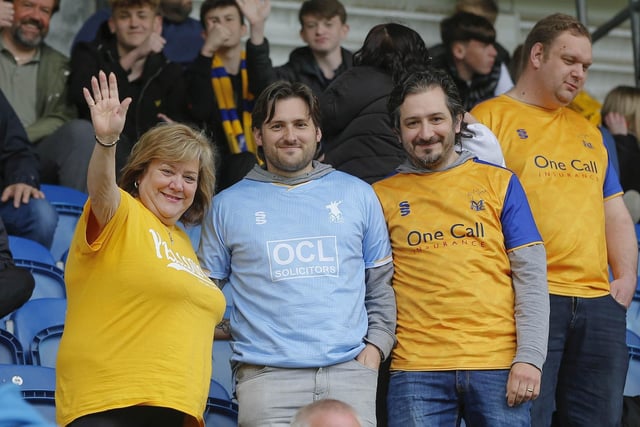 Mansfield Town fans who made the final day of the season trip to Colchester United.