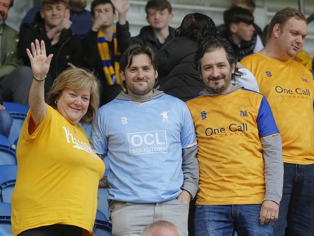 Mansfield Town fans who made the final day of the season trip to Colchester United.
