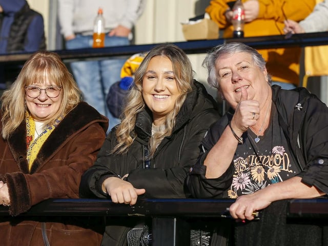 Mansfield Town fans ahead of the win over Salford.