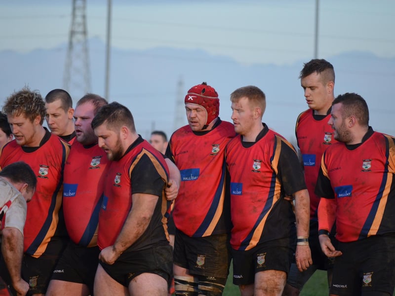 A big Ashfield pack getting ready to contest a scrum.