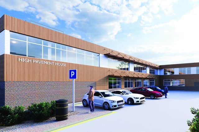 An artist's impression of how the completed High Pavement House business hub will look.